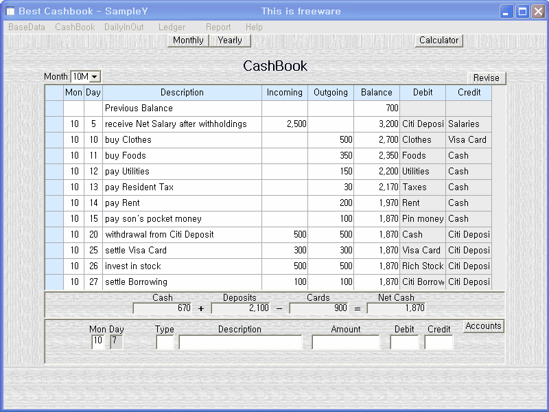 Screenshot for Best CashBook 4.53